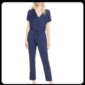 NWT Chelsea28 Blue Wrap Jumpsuit